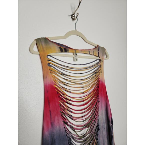 Vintage y2k Topia One Size Beach Summer Swimsuit Cover Surf Tie Dye Hippie - Picture 4 of 7